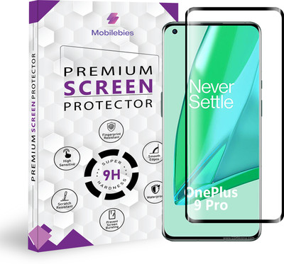 Mobliebies Tempered Glass Guard for Oneplus 9 Pro 5G Full Glue Curved Screen Protector - ( Non-UV Glass )(Pack of 1)