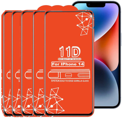 Systek Tempered Glass Guard for Apple iphone 14(Pack of 5)