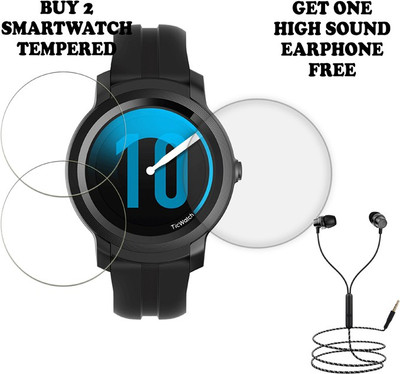 SOMTONE Tempered Glass Guard for MOBVOI TICWATCH E3 SMART WATCH BUY PACK 2 AND GET ONE EARPHONE FREE(Pack of 2)