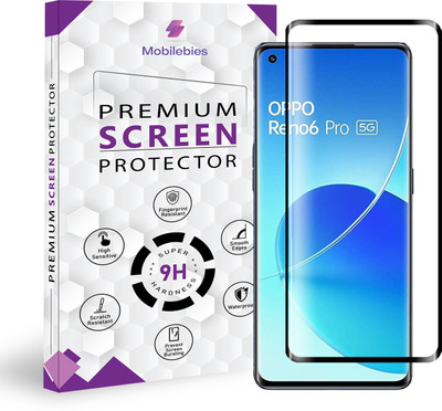 Mobliebies Tempered Glass Guard for Oppo Reno 6 Pro 5G Full Glue Curved Screen Protector - ( Non-UV Glass )(Pack of 1)