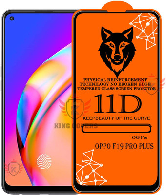 KING COVERS Tempered Glass Guard for 11D Tempered Glass Screen Protector for Oppo-F19 Pro Plus|With Easy Installation Kit Full Adhesive Glass(Pack of 1)