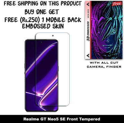 ARBAN Tempered Glass Guard for Realme GT Neo5 SE And Free 1 Mobile Back Embossed Skin With Cut FS002(Pack of 1)