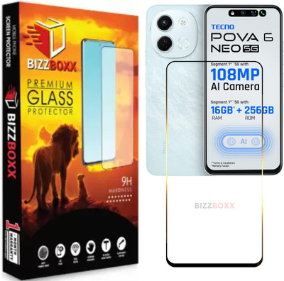 BizzBoxx Tempered Glass Guard for Tecno POVA 6 NEO 5G, Pova 6 Neo, POVA 6Neo, 6 Neo, Precise Curved Edges, Scratch Guard, temper glass guard, screen guard, temper glass(Pack of 1)
