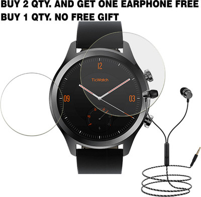 SOMTONE Tempered Glass Guard for MOBVOI TicWatch E2 SMART WATCH BUY 2 QTY AND GET ONE EARPHONE FREE(Pack of 1)