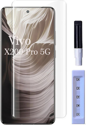 OneTech Tempered Glass Guard for Vivo X200 Pro 5G 9H Hardness, UV Premium Curved HD+ Screen Protector with Easy Installation Kit(Pack of 1)