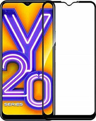 Tamrat Edge To Edge Tempered Glass for Easy Install Full Screen Coverage Tempered Glass Screen Guard Protector 11D for VIVO Y20(Pack of 1)