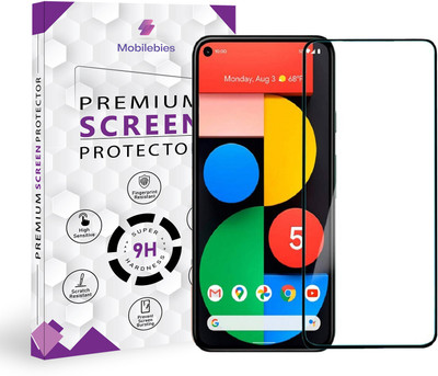 Mobilebies Tempered Glass Guard for Google Pixel 5 Full Glue Curved Screen Protector - ( Non-UV Glass )(Pack of 1)