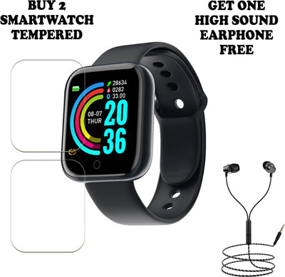 SOMTONE Tempered Glass Guard for T55 Smartwatch BUY PACK 2 AND GET ONE EARPHONE FREE(Pack of 2)