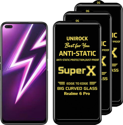 Unirock Tempered Glass Guard for Realme 6 Pro(Pack of 3)