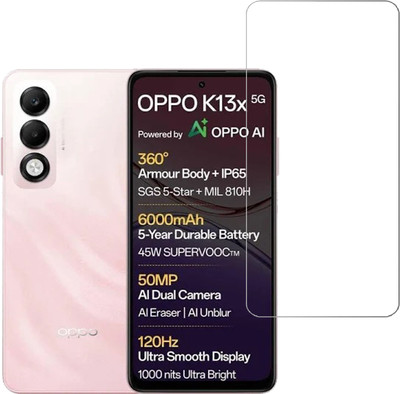 KARTRAY Tempered Glass Guard for OPPO K13x 5G, Transparent Glass(Pack of 1)