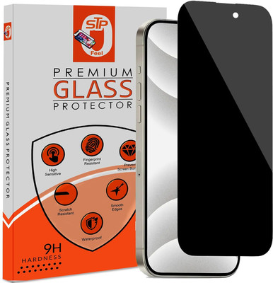 STP FEEL Tempered Glass Guard for iPhone 16 Plus 5G / iPhone 15 Plus 5G Privacy Screen Protector Guard with Easy Installation Kit(Pack of 1)