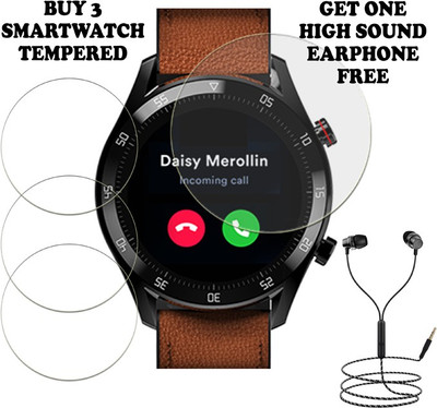 ARBAN Tempered Glass Guard for GIONEE GSW8 SMART WATCH PACK-3 BUY AND GET ONE EARPHONE FREE(Pack of 3)