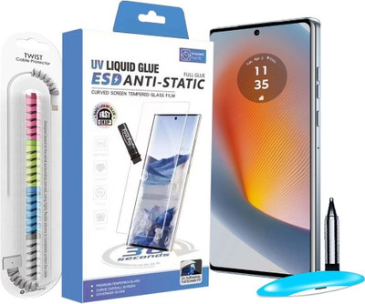 Systek Tempered Glass Guard for Motorola Edge 50 Fusion, Moto Edge 50 Fusion, Edge 50 Fusion, with Cable Protector(Pack of 1)