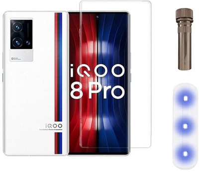 HXD Tempered Glass Guard for Full Curved Screen Protector IQOO 8 PRO UV Tempered Glass 4k(Pack of 1)