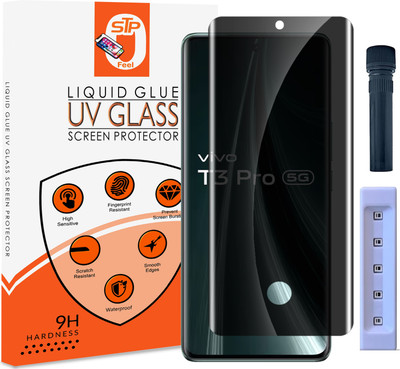 Maxboost Tempered Glass Guard for Vivo T3 Pro 5G, UV Advanced Curved Privacy Screen Protector Guard with Easy Installation Kit t3 pro(Pack of 1)