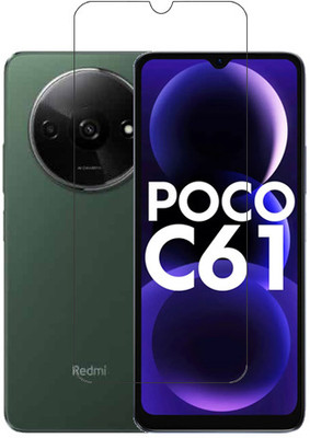 ECMERED Tempered Glass Guard for POCO C61, Poco C61(Pack of 1)