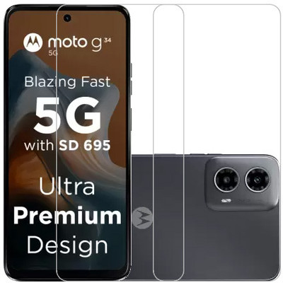 HOBBYTRONICS Tempered Glass Guard for moto g34 5g, moto g34, Motorola G34, Motorola G34 5G, Motorola moto g34 5G(Pack of 2)