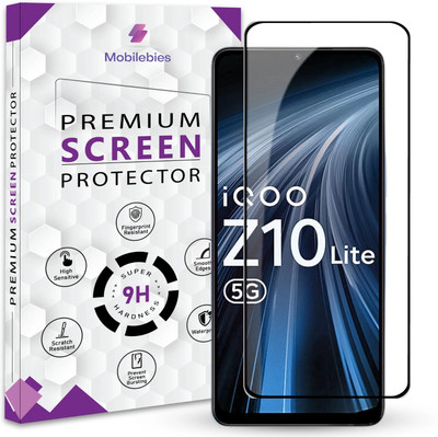 Mobilebies Tempered Glass Guard for iQOO Z10 Lite 5G Premium Screen Protector Guard with Easy Installation Kit(Pack of 1)