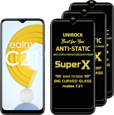 Unirock Tempered Glass Guard for realme C21(Pack of 3)
