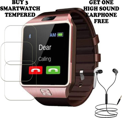 SOMTONE Tempered Glass Guard for VEKIN Bluetooth Smartwatch PACK-3 BUY AND GET ONE EARPHONE FREE(Pack of 3)