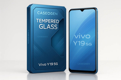 CASEOGEN Tempered Glass Guard for Tempered Glass for Vivo Y19 5G (VIVO Y195g) – 9H Hardness, Edge-to-Edge Full Coverage, Ultra HD Clarity, Bubble-Free Installation, Anti-Scratch Protection(Pack of 1)