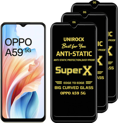 Unirock Tempered Glass Guard for OPPO A59 5G(Pack of 3)