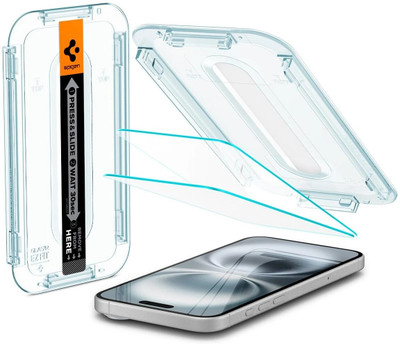 Spigen Tempered Glass Guard for iPhone 15 Plus, iPhone 16 Plus(Pack of 2)