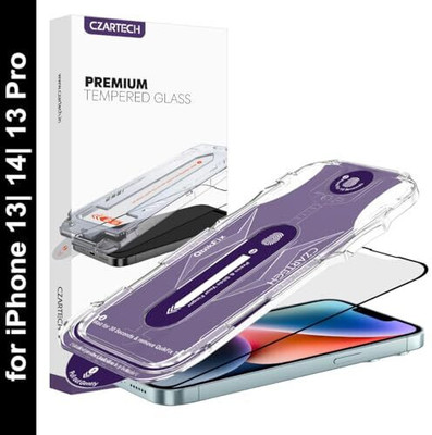 CZARTECH Tempered Glass Guard for Apple iPhone 13, Apple iPhone 13 pro, Apple iPhone 14 Matte Glass, Apple iPhone 16e Matte Glass(Pack of 1)