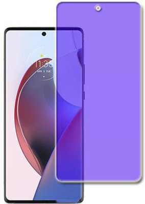 SOMTONE Tempered Glass Guard for Motorola Edge 30 Ultra FRONT BLUE(Pack of 1)