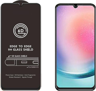YOUTH MOBI Tempered Glass Guard for Samsung Galaxy A15 4G (Black) with Edge to Edge Coverage and Easy Installation kit(Pack of 1)