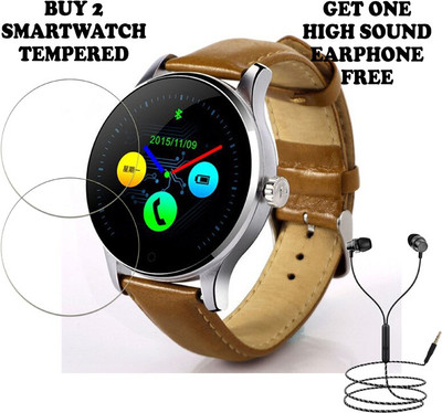 SOMTONE Tempered Glass Guard for K88H Smartwatch BUY PACK 2 AND GET ONE EARPHONE FREE(Pack of 2)