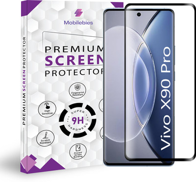 Mobliebies Tempered Glass Guard for Vivo X90 Pro / Vivo X90 Pro Plus / Vivo X90 5G Full Glue Curved Screen Protector - ( Non-UV Glass )(Pack of 1)