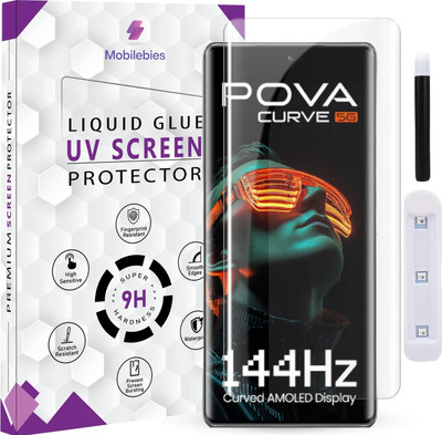 Qoisa Tempered Glass Guard for Tecno Pova Curve 5G Elite HD+ UV Glass Screen Protector with Easy Installation Kit | Edge to Edge Full Coverage | Scratch Resistant & Bubble Free(Pack of 1)