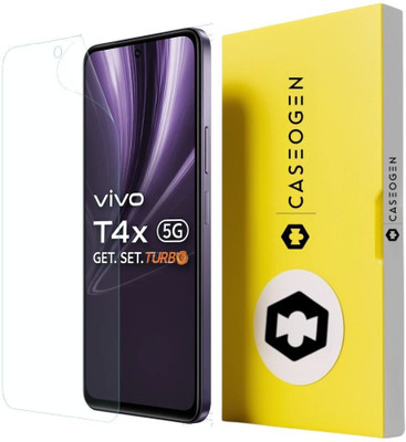 CASEOGEN Tempered Glass Guard for Tempered Glass Screen Protector for VIVO T4X 5G TURBO: 9H Hardness, Ultra HD Clarity, Bubble-Free Installation, Edge-to-Edge Protection(Pack of 1)