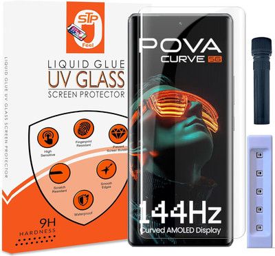 STP FEEL Tempered Glass Guard for Tecno Pova Curve 5G UV Advanced Curved Screen Protector Guard with Easy Installation Kit(Pack of 1)