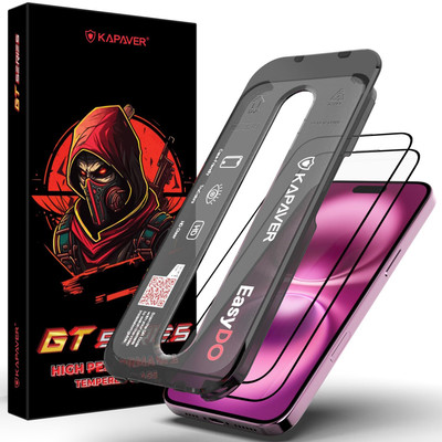Kapaver Tempered Glass Guard for Apple iPhone 16(Pack of 2)