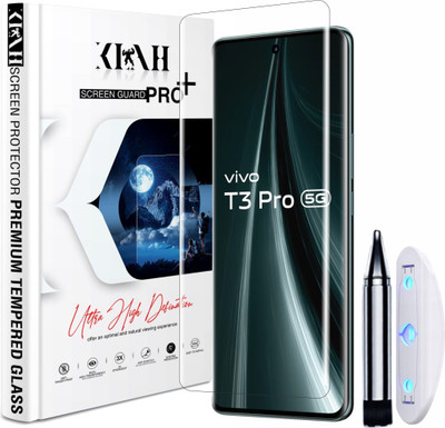 KLAH Tempered Glass Guard for Vivo T3 Pro 5G, Borderless UV Glass Protection(Pack of 1)