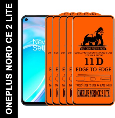 TWIGLO Edge To Edge Tempered Glass for ONEPLUS NORD CE 2 LITE(Pack of 5)