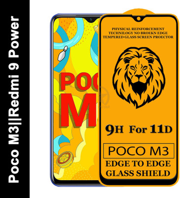 SEVEN7STAR Edge To Edge Tempered Glass for Poco M3, Redmi 9 Power(Pack of 1)
