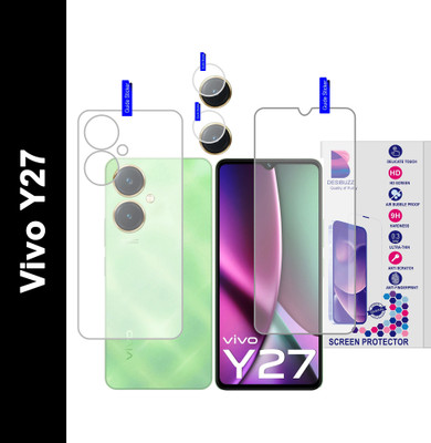 DESIBUZZ Front and Back Tempered Glass for vivo Y27, {Flexible}, Camera Lens(Pack of 3)