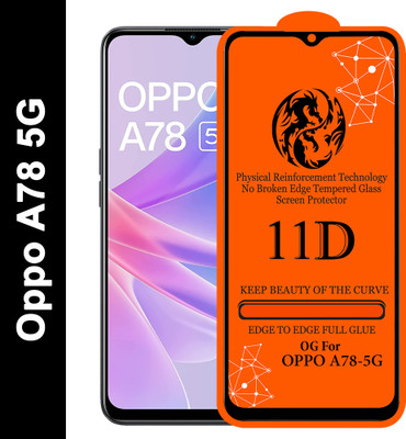 Ascensify Edge To Edge Tempered Glass for Oppo A78 5G, Oppo A77s, Oppo A77, Oppo A17, Oppo A17K, Oppo A57-20222(Pack of 1)