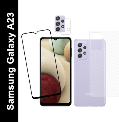 Ten To 11 Front and Back Tempered Glass for Samsung Galaxy A23, Samsung Galaxy A23 (Back Carbon Fiber)(Pack of 3)