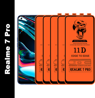 PFOAM Edge To Edge Tempered Glass for REALME 7 PRO(Pack of 5)