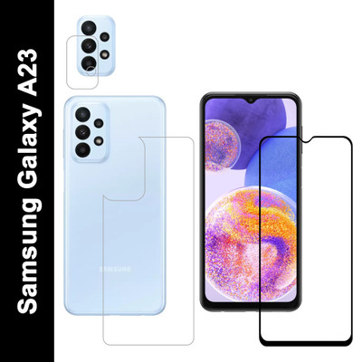 Vatsin Front and Back Tempered Glass for Samsung Galaxy A23(Pack of 3)