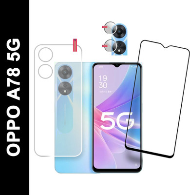 KANCHA Front and Back Tempered Glass for OPPO A78 5G(Pack of 3)