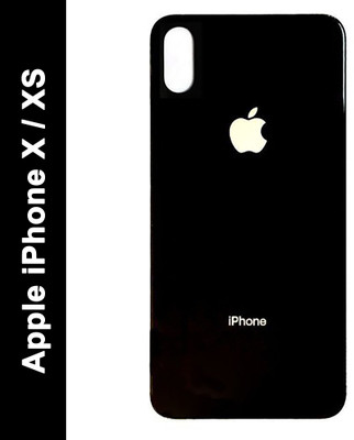 VOLMERE Back Tempered Glass for Apple iPhone X / XS Black Glossy Back Tempered Glass, With Apple Logo(Pack of 1)