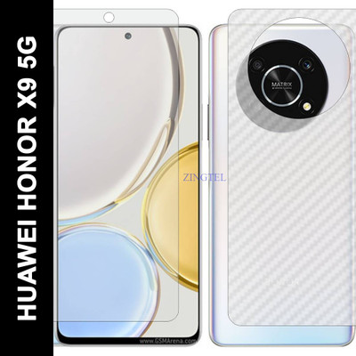 ZINGTEL Front and Back Tempered Glass for HUAWEI HONOR X9 5G (Front Matte Finish & Back 3d Carbon Fiber)(Pack of 2)
