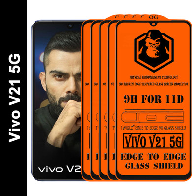 TWIGLO Edge To Edge Tempered Glass for VIVO V21 5G(Pack of 5)