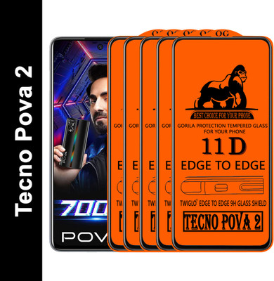 TWIGLO Edge To Edge Tempered Glass for TECNO POVA 2(Pack of 5)