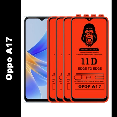 Laxdom Edge To Edge Tempered Glass for OPPO A17(Pack of 4)